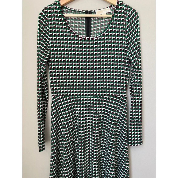 Michael Kors Women’s Size Small Fit & Flare Stretch Jersey Dress Palmetto Green - Picture 5 of 16
